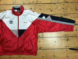 Vintage 90s Umbro England Style Football Team Tracksuit Training Jacket Size M 3