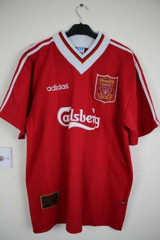 Liverpool 1995/96 Home Football Shirt Vintage Addidas Size L
