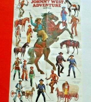 Marx Poster Vtg 1975 Johnny West Adventure Series Orig.  Louis Marx & Co Paper