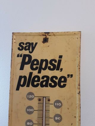 VINTAGE Say Pepsi Please Thermometer Made In The USA M165 2