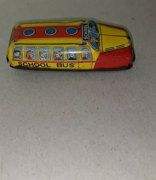 Vintage Japanese Japan Tin Toy Car School Bus.