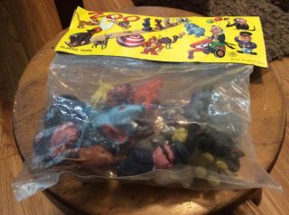 Vintage Zoo Animals Plastic Figures Toys Old Stock Nos Hong Kong