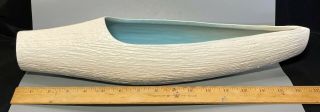 Toyo Japan Ikebana 17 " Flower Boat Vase Mid Century White Pottery Planter