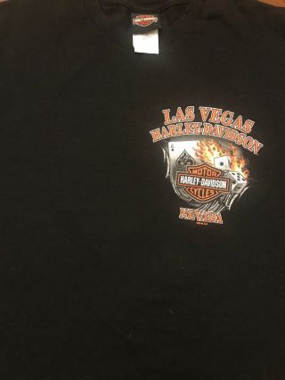 Harley Davidson Las Vegas Nevada Men T Shirt Large Dual Sided Black Pristine