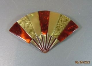 Vintage Lea Stein Vanity Fan Pins Brooch 70 