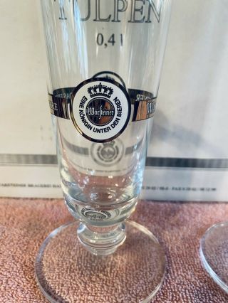 Warsteiner Exklusiv - Tulpen Case of 12 Tall Pilsner Beer Glasses 0,  4l 10 