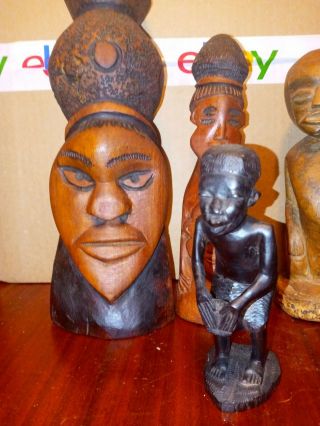 6 Hand Carved African Tribal Wooden Statue 2