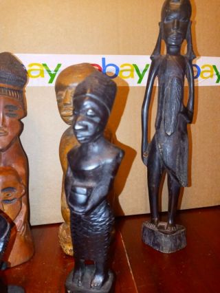 6 Hand Carved African Tribal Wooden Statue 3