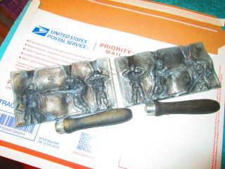 Vintage Toy Soldier Mold Metal Lead Toy Military Mold With Handles 1960 