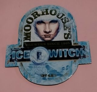 Moorhouses Brewery Pendle Ice Witch Ale Beer Pump Handle Clip Badge 5.  1 Abv Mb