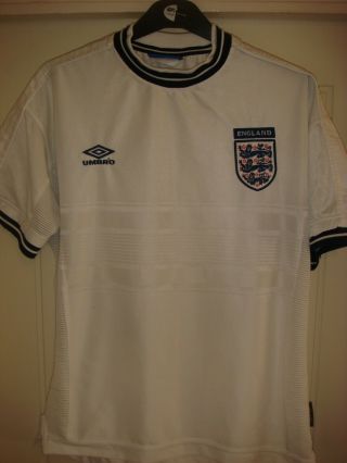 England Vintage Home 2000 Umbro Football Shirt - 1999/2001 - Large - X76