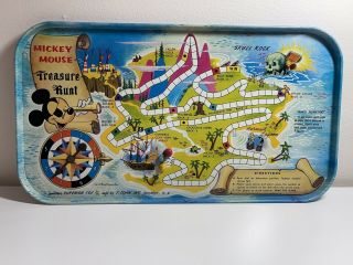 Vintage Walt Disney Productions Mickey Mouse Treasure Hunt Metal Game T Cohn Inc