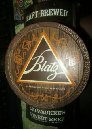 Vintage Blatz Beer " Draft Brewe " Wall Sign 10.  5” Tall " Milwaukee 