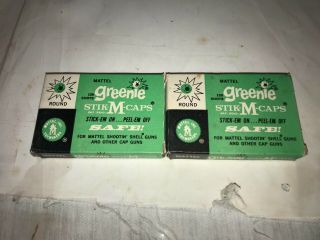 Two 1958 Mattel Greenie Stik - M Caps In Boxes