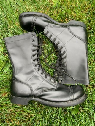 Vintage Corcoran Cap Toe Combat Boots,  Usa,  Size 10e.  Brass Tacks.
