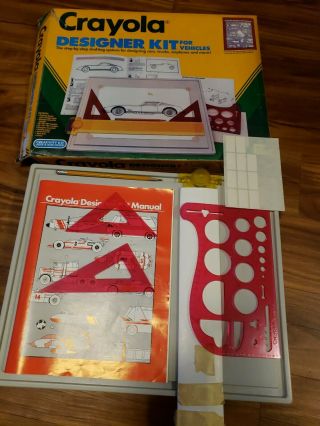 Vintage 1989 Crayola Designer Kit For Designing Vehicles Set No.  5605 Complete