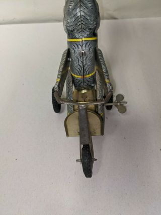 Vintage Metal Tin Circus Elephant on Bike Wind - up Toy,  - 3