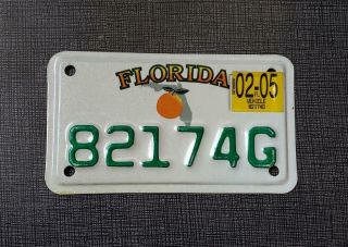 Real Florida Motorcycle License Plate 1 Orange State Map Random Moto Fl Tag