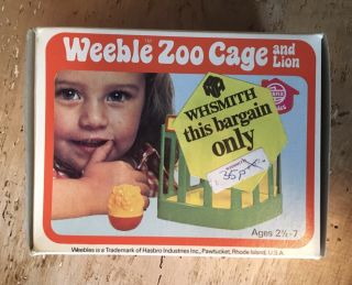 Very Rare Nos Vintage 1970’s Airfix Weebles Weeble Zoo Cage & Lion Boxed &