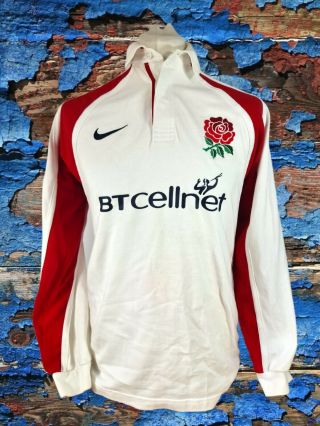 England 2001/02 Rugby Nike Long Sleeve Shirt Jersey Vintage Bt Cellnet Small
