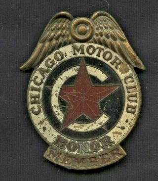 Chicago Motor Club Honor Member License Plate Topper Vintage