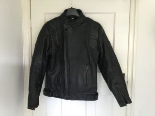 Belstaff Black Leather Motorcycle Jacket Classic Vintage Size 38 Biker Jacket