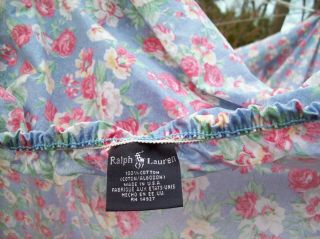 Retired Vintage Ralph Lauren Hope Floral King Fitted Sheet Shabby Chic Cottage
