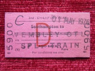 1976 British Railways Board Ticket Fa Cup Final Southampton Man.  U.  5900 Rf:14b