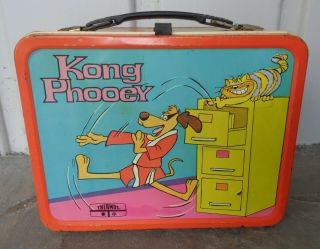 Vintage Cartoons Hong Kong Phooey Hanna Barbera 1975 Metal Lunchbox No Thermos