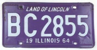 Illinois 1964 Vintage License Plate Classic Car Tag Muscle Year Man Cave Gift