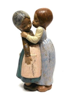 Lovely Vintage 11 " Tall Retired Lladro Gres Figurine " The Little Kiss " 2086