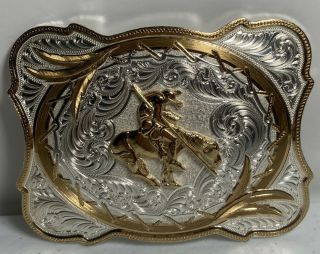 Vintage Montana Silversmith Silver Plated Belt Buckle " End Of The Trail " Unique