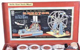 Vintage Erector Set - No.  8 1/2 Ferris Wheel - All - Electric Building Set & Case