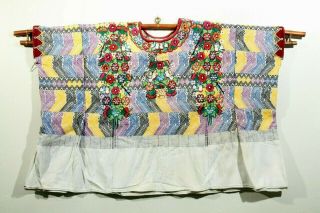 Vntg Authentic Mexico/guatemala Huipil/blouse/top Embroidered/hand Loomed Large