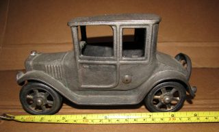 Vintage Cast Iron Toy Car Ford Model A / T Coupe / Sedan 8” Long