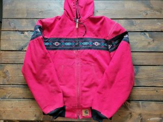 Vintage 90s Carhartt Aztec Stripe Jacket.  Size Large
