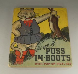1934 Puss In - Boots Pop - Up Pictures Hardcover Book