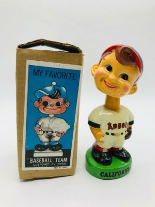 Vintage 1960s California Angels Baseball Ceramic Bobblehead Tall
