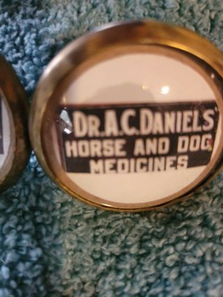 Bridle Rosette ' s Dr A C Daniels Horse and dog med adv 2 in brass and glass 3