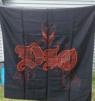 Rare DIO THE LAST IN LINE 1985 Vintage Tapestry Flag Banner Niji Productions 2