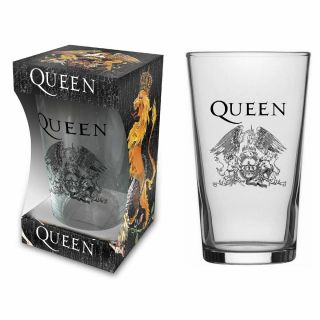 Queen Crest Beer Glass B&w Version (rz)