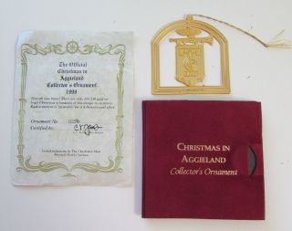 Vtg 1999 Christmas In Aggieland Ornament 24k Gold Plated Texas A&m University