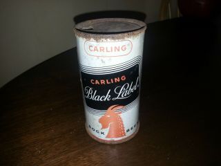 BLACK LABEL BOCK Flat Top Beer Can Carling Brewing Cleveland,  Ohio 2