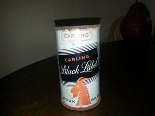 BLACK LABEL BOCK Flat Top Beer Can Carling Brewing Cleveland,  Ohio 3