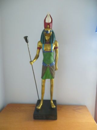 Vintage Horus Statue Egyptian Falcon God 24 " Inch Collectible Figurine