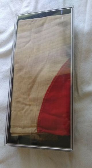 Vintage Rare Ww2 Japan Flag 27x32 Linen In Plastic Box