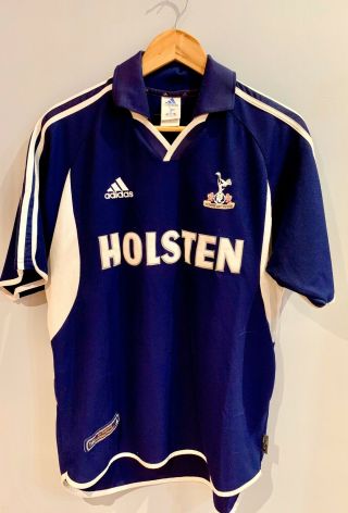Vintage Tottenham Adidas Navy Away Shirt 1999/2000 Medium