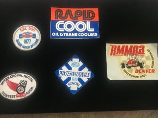 Vintage Racing Car And Parts Stickers And Patches From The 60s And 70s