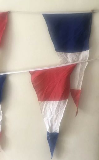 Vintage Wwii French Tricolour Bunting 23 Flags Each 24”x10” 9.  5m Long Cotton