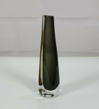 A Vintage Swedish Crystal Vase In Dusk Grey By Nils Landberg For Orrefors 3538/3